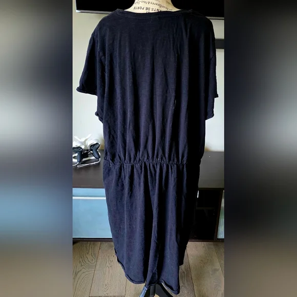 Women's Plus Size 4X Old Navy Black Tee Shirt Dress Elastic Waist Short Sleeve - Picture 4 of 8